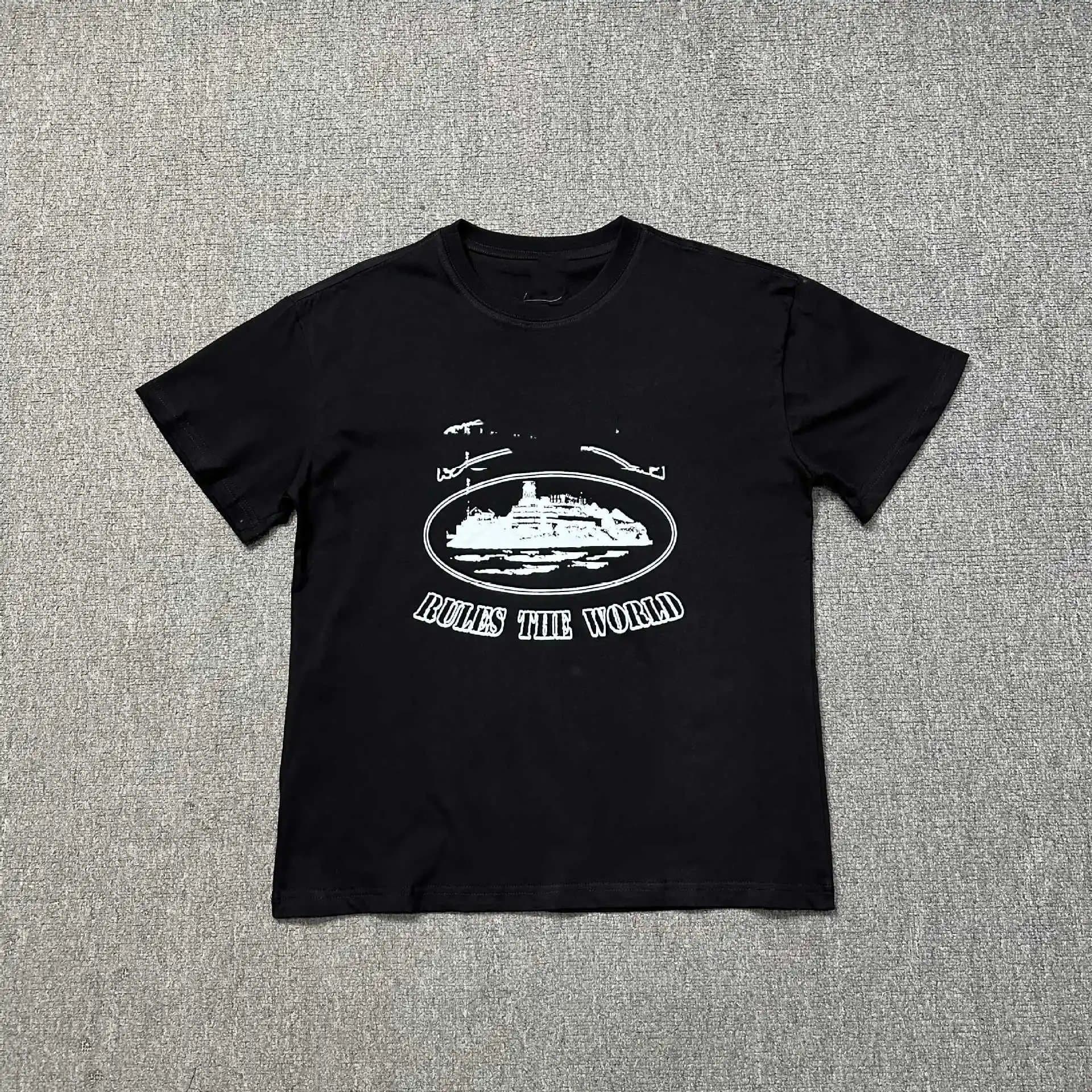 Corteiz T-Shirt Script Logo — 3188 (黑色)
