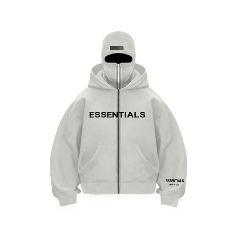 Fear of God Essentials Zip-Up Hoodie Essentials Logo — W5A