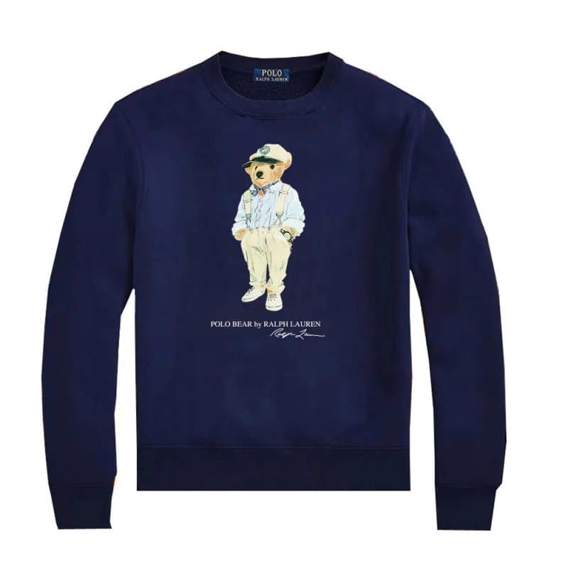 Polo Ralph Lauren Polo Bear Sweatshirt Skiing Bear Graphic — Y27·宝蓝色