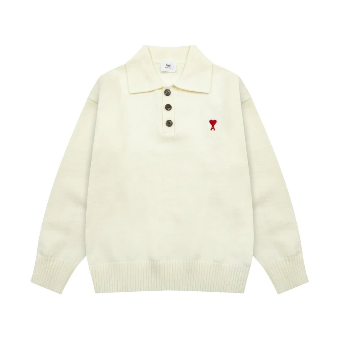 AMI Paris Crewneck Sweater Embroidered Heart — Ami-30-05