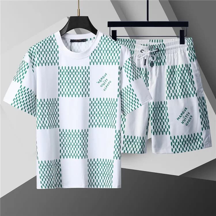 Gucci GG Print Set Navy with White GG Logo — 91134白绿色