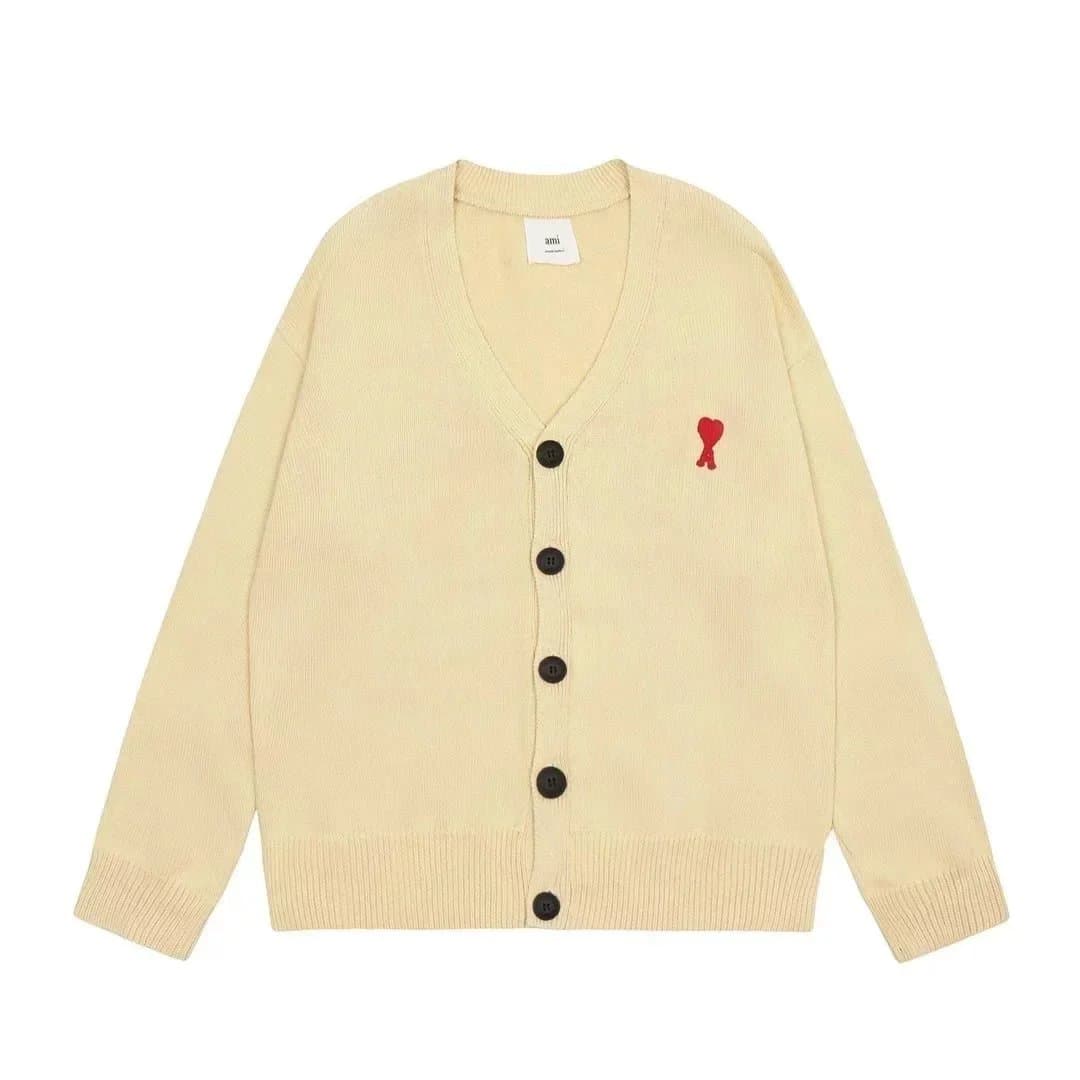 AMI Paris Cardigan Red Heart Logo