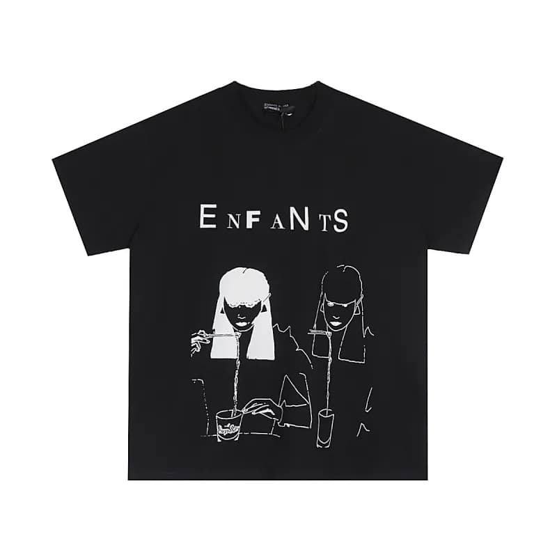 Comme des Garçons Graphic Tee Enfants Riches Déprimés Print — 357 black