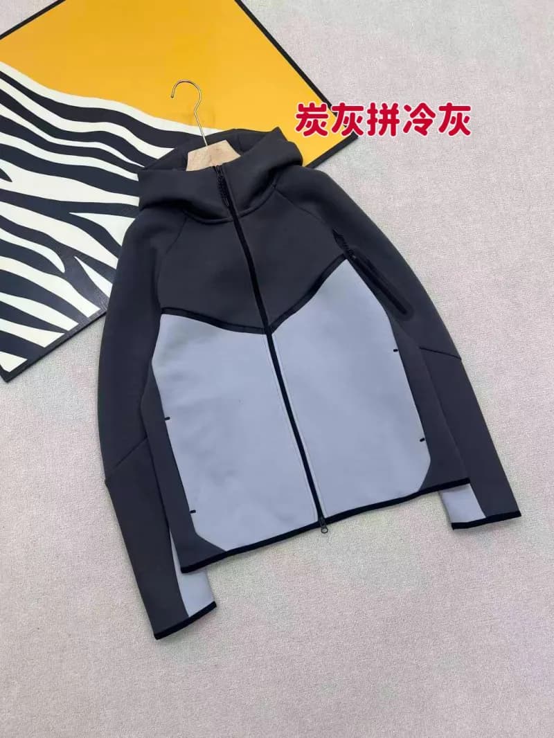 Nike Tech Fleece Hoodie Burgundy — Charcoal gray and cool gray jacket