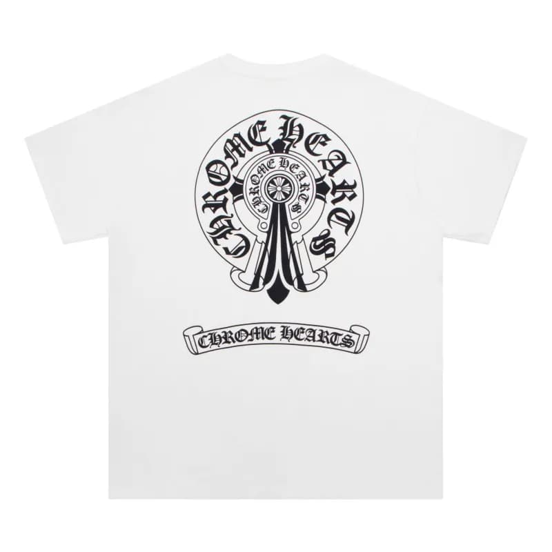 Chrome Hearts Graphic Tee Cross Motif Print — 6006白