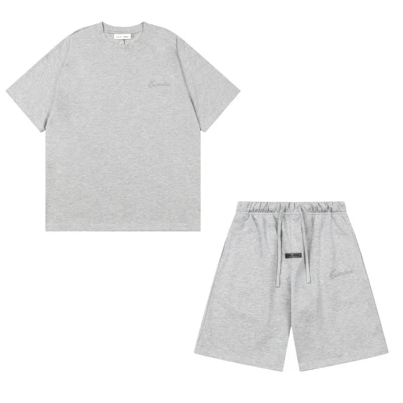 Fear of God Essentials Short Sleeve Tee & Shorts Set Heather Grey