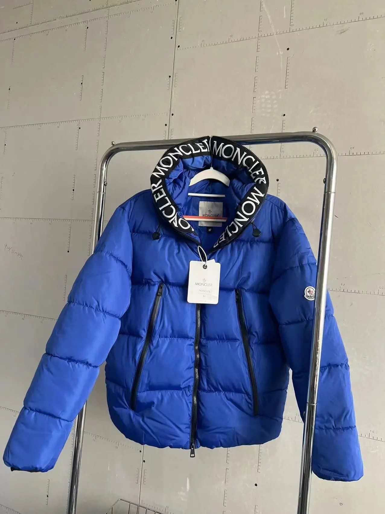 Moncler Logo Hooded Puffer Jacket Bold Logo Collar