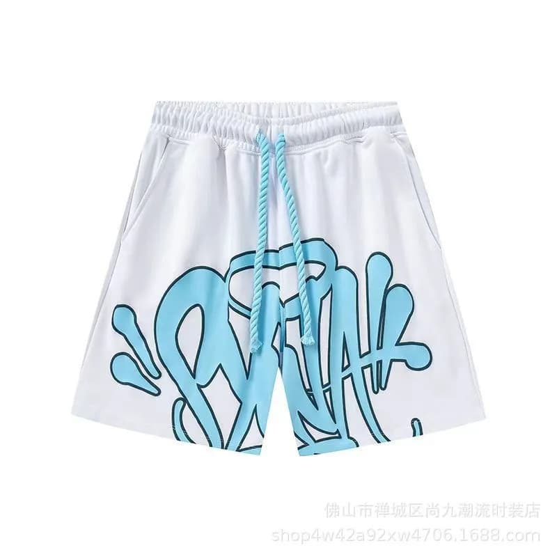 Syna World Graffiti Print Shorts Ice Blue Graphic