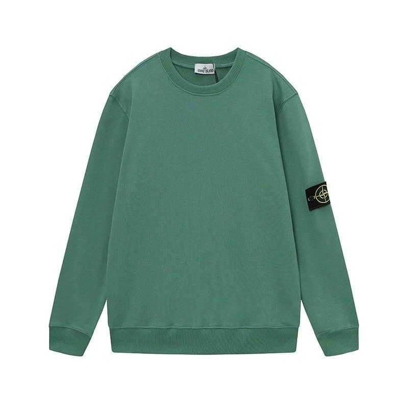 Stone Island Crewneck Sweatshirt Plain — 墨绿色