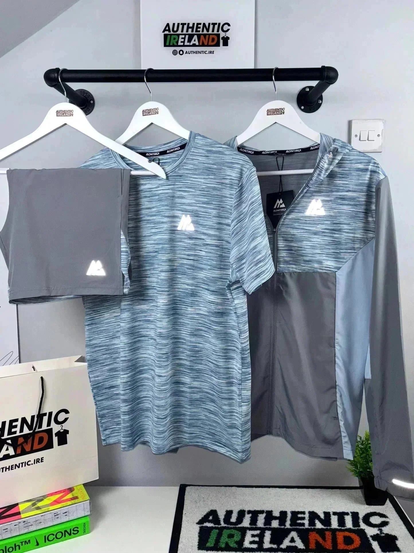 Nike Windrunner Jacket & Shorts Set Grey/Black — (短裤版三件套)-L266