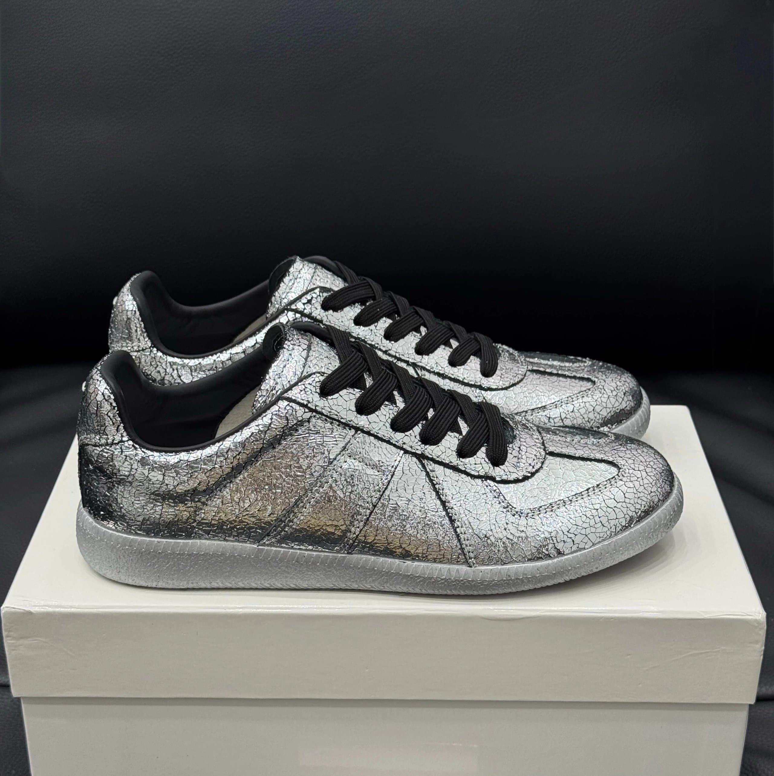 Maison Margiela Future Sneaker Cracked Metallic Silver