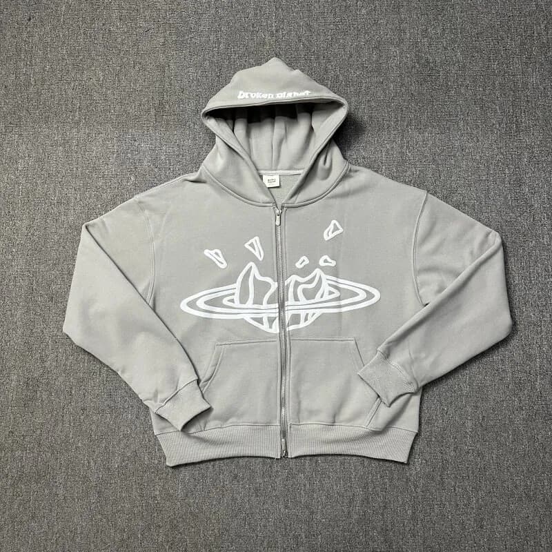Broken Planet Track Pants Logo Print — Space Gray Sweatshirt
