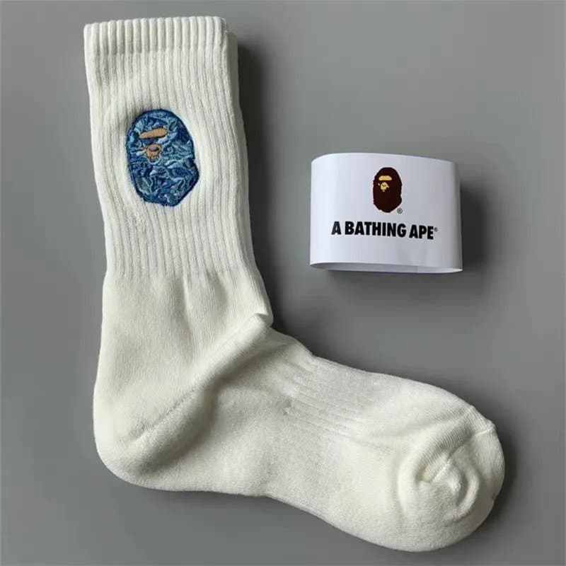 BAPE Crew Sock Ape Head Embroidery