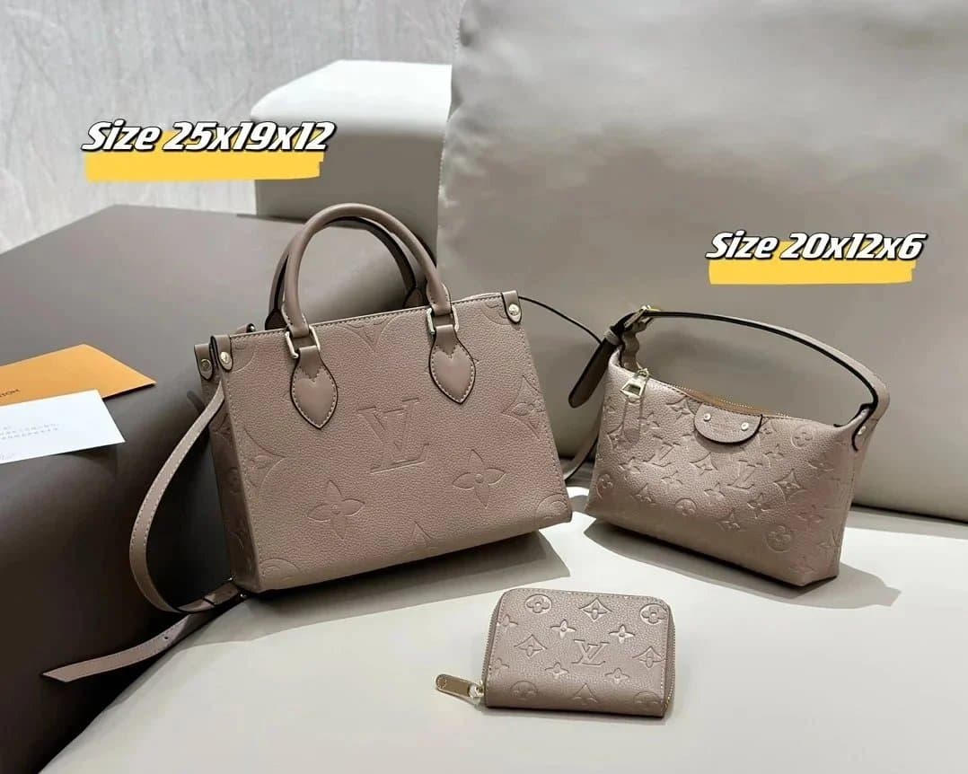 Louis Vuitton Neverfull Tote & Mini Bag Set Monogram Empreinte Pink — 74
