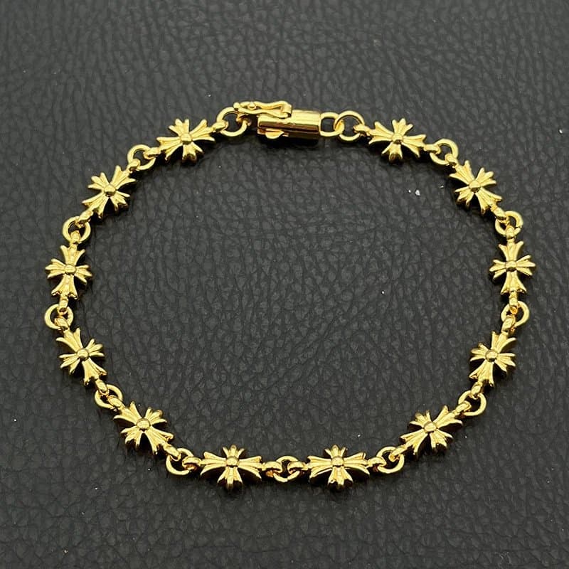 Chrome Hearts Cross Link Bracelet Classic — SL01 金色