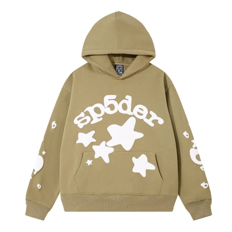 Sp5der Spider Web Hoodie Yellow Web Print — 5