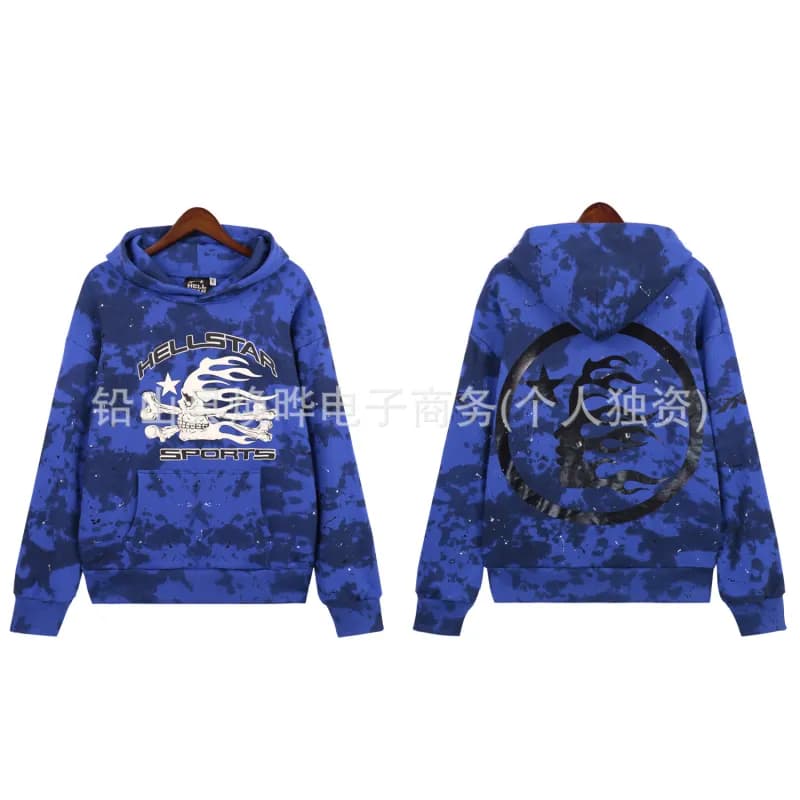 Hellstar Hooded Sweatshirt Flame Moon Graphic — 优质布◆地狱之星08