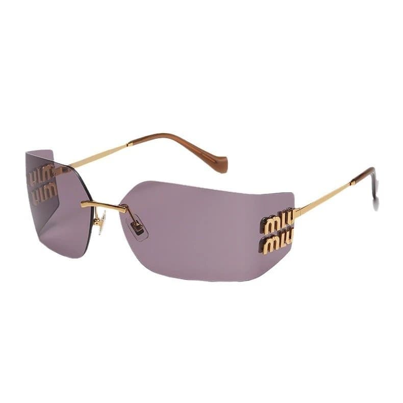 Miu Miu Shield Sunglasses Metal Logo Detail