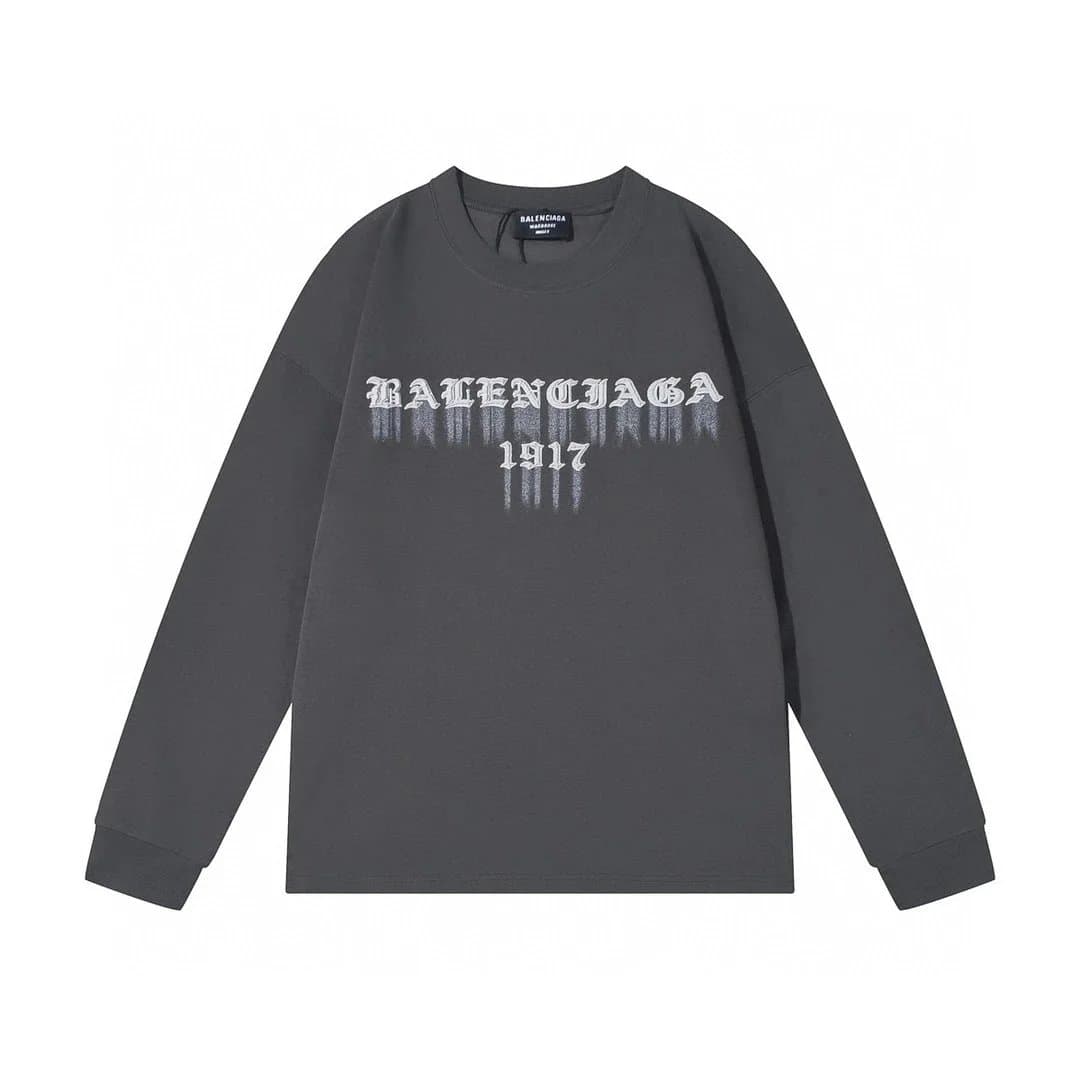 Balenciaga Long-Sleeve Tee 1917 Logo Print