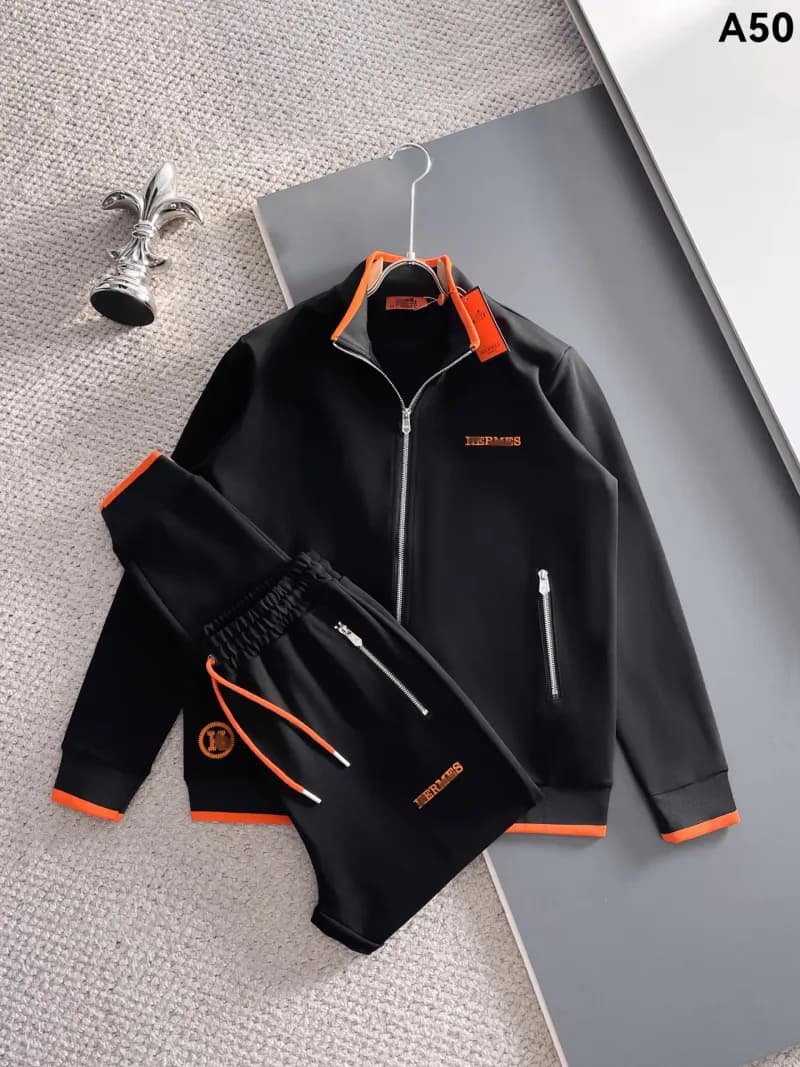 Moncler Track Suit Logo Embroidery — Black a50