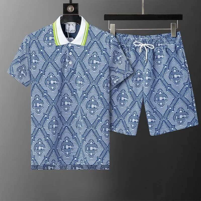Gucci Polo and Shorts Set Geometric Print
