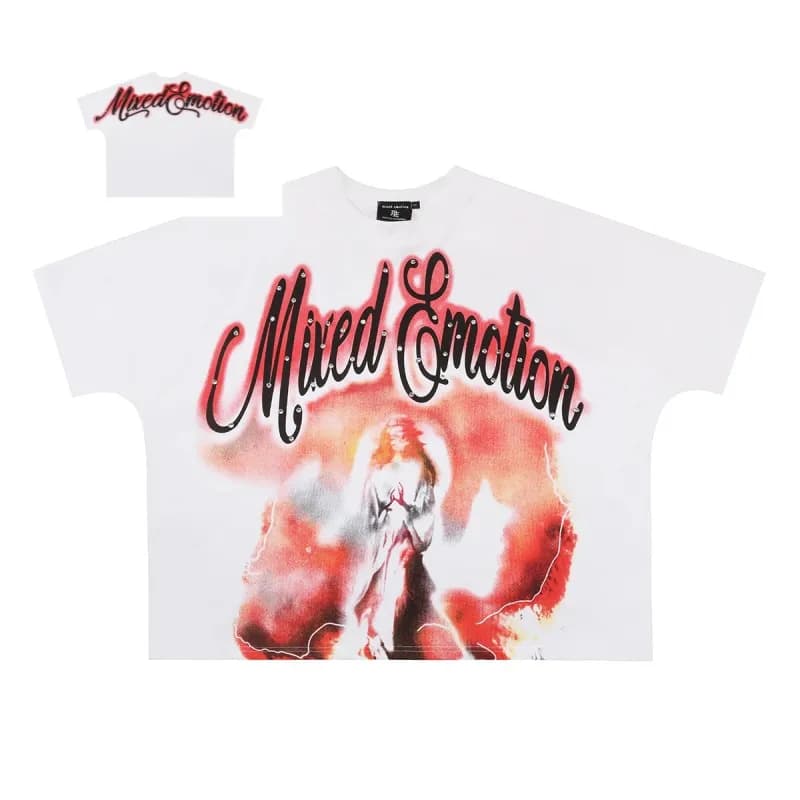 Graphic Tee Mixed Emotion Angel Print
