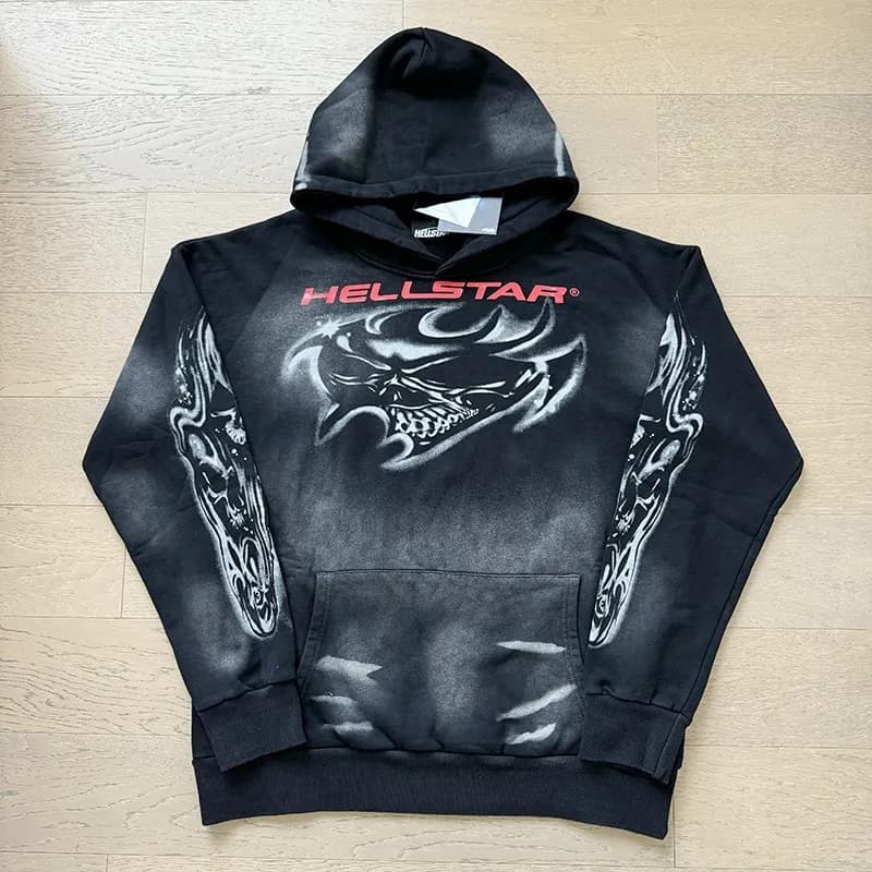 Hooded Sweatshirt Hellstar x Reebok Graphic — 2028 洗水黑