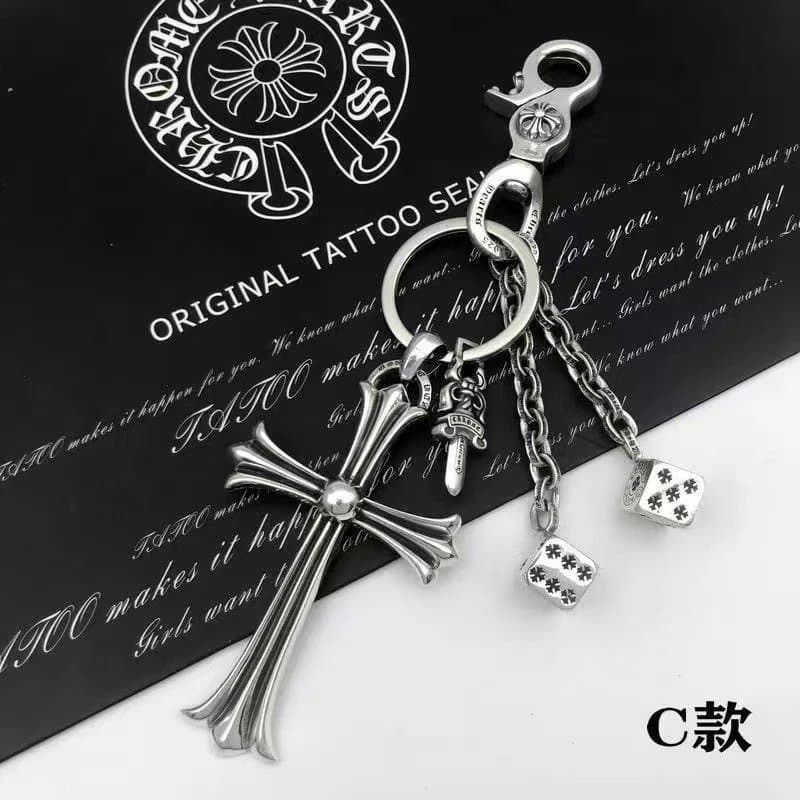 Chrome Hearts Cross Keychain Dice & Dagger Charm