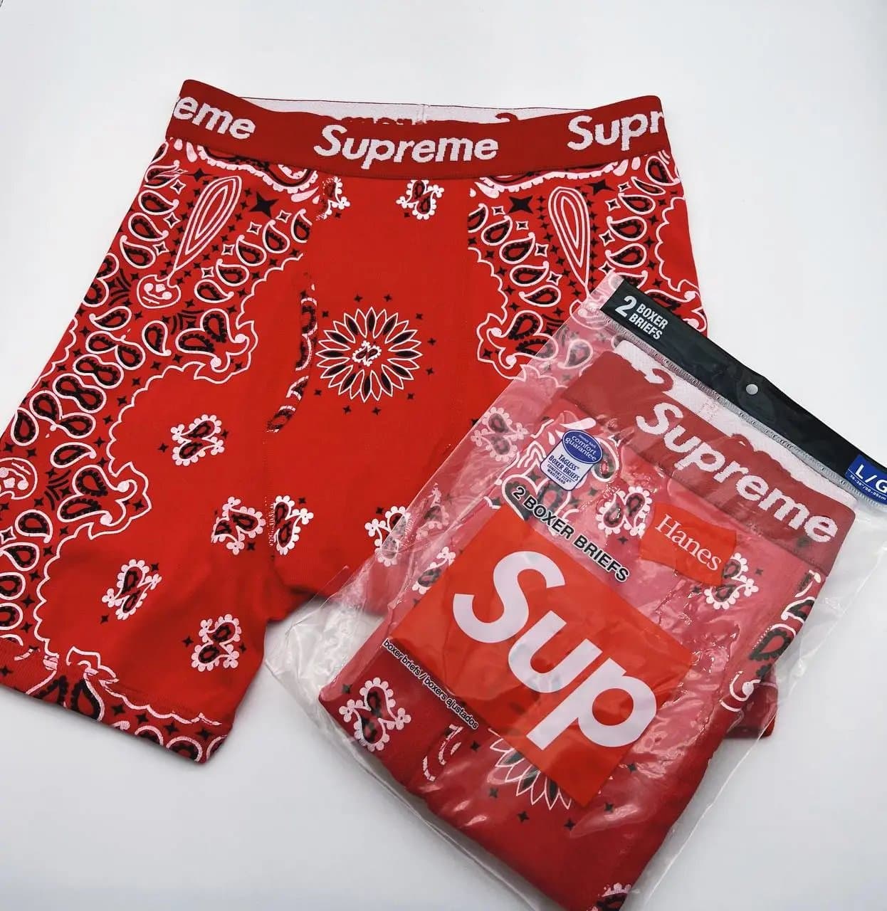 Supreme Boxer Briefs 4-Pack — SU-腰果花 红 Bandanna red:SIZE XL