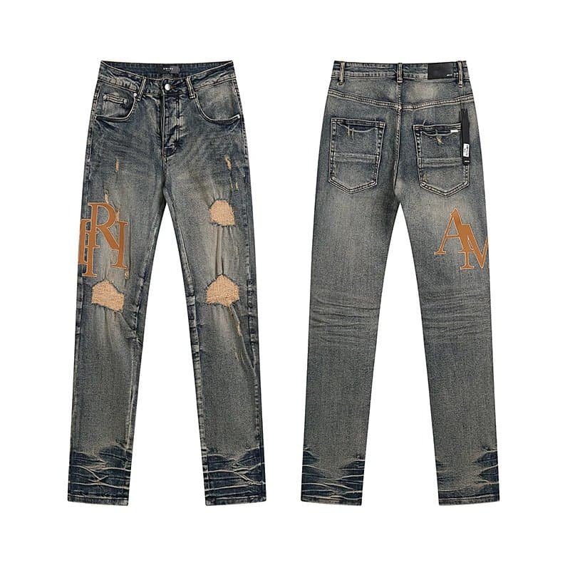 Dior Paint Splatter Jeans Artistic Spray Detail — AM5008