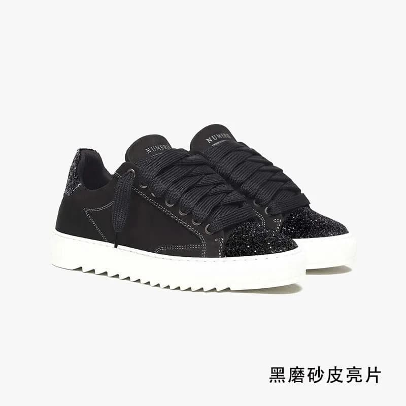 Numeris Atelier Low Top Sneaker Glitter Toe Cap