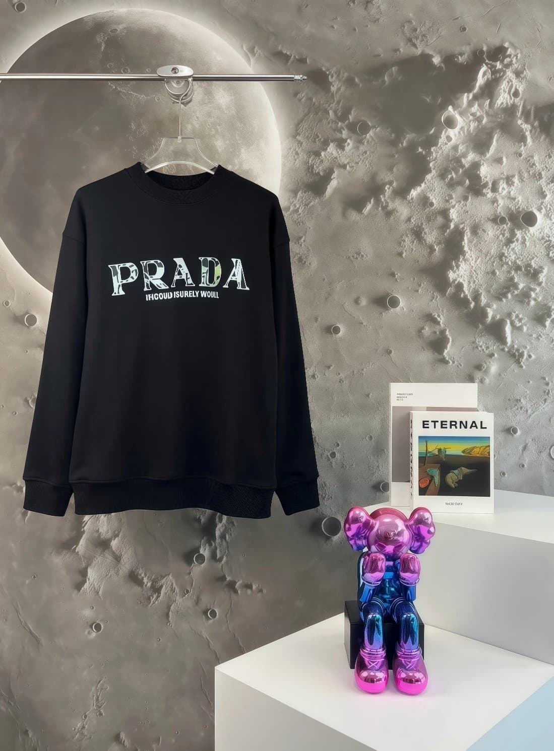 Prada Cotton Sweatshirt Triangle Logo Print — 39