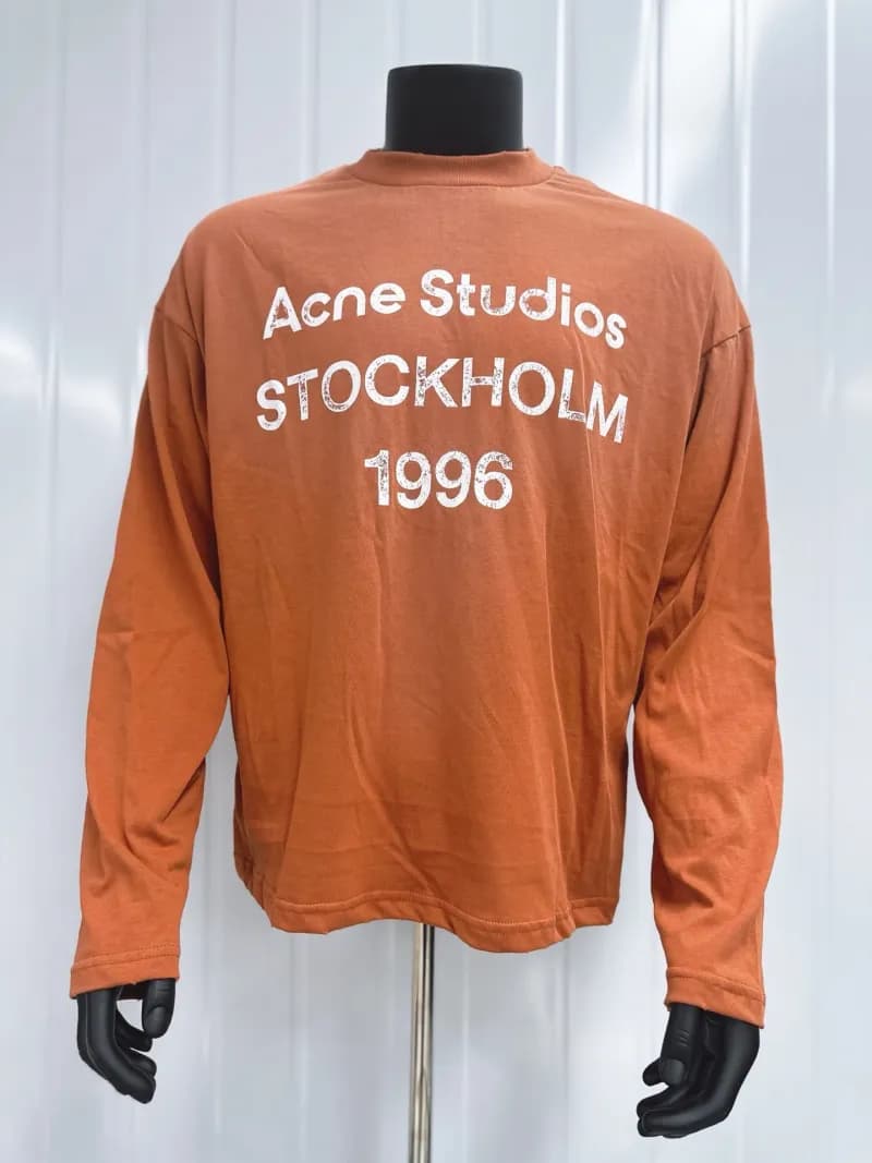 Acne Studios Logo T-Shirt Distressed Grey — QUEC-AC02砖红