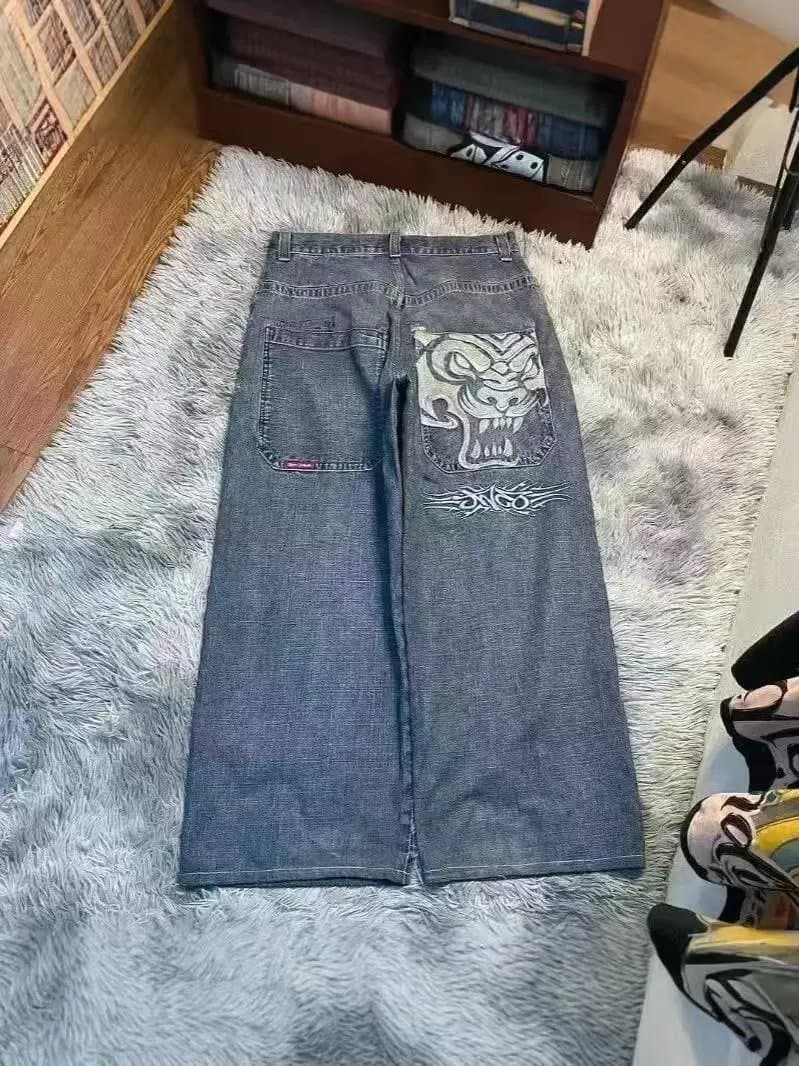 BAPE Tiger Print Jeans Back Pocket Tiger Graphic