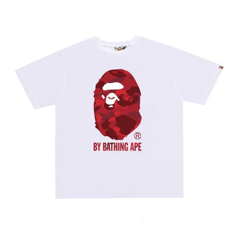 BAPE Classic T-Shirt Plain — 081白红(数码印)