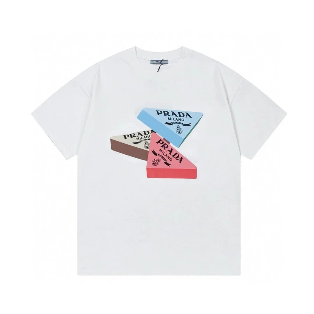 Prada Logo T-Shirt Metallic Triangle — 14
