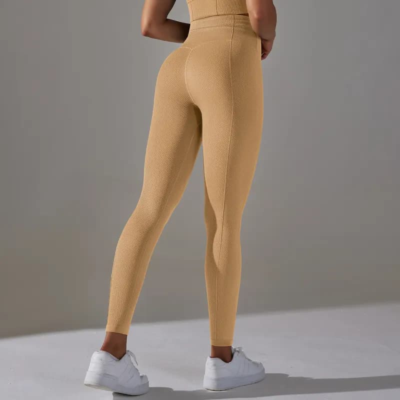 Lululemon Sports Bra Textured Knit — 6621 trousers-yellowish brown
