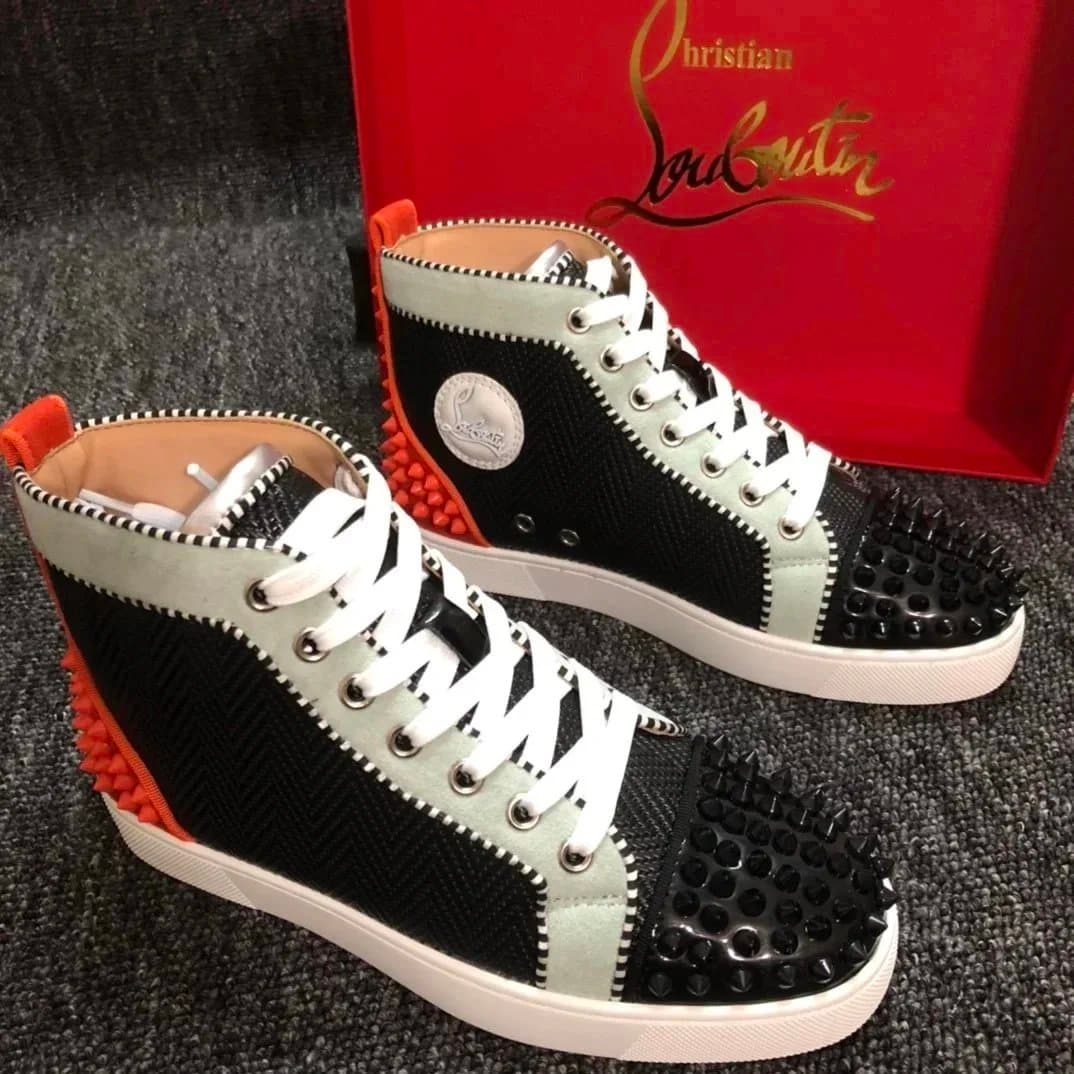 Christian Louboutin Louis Spikes Monochrome Red — 28