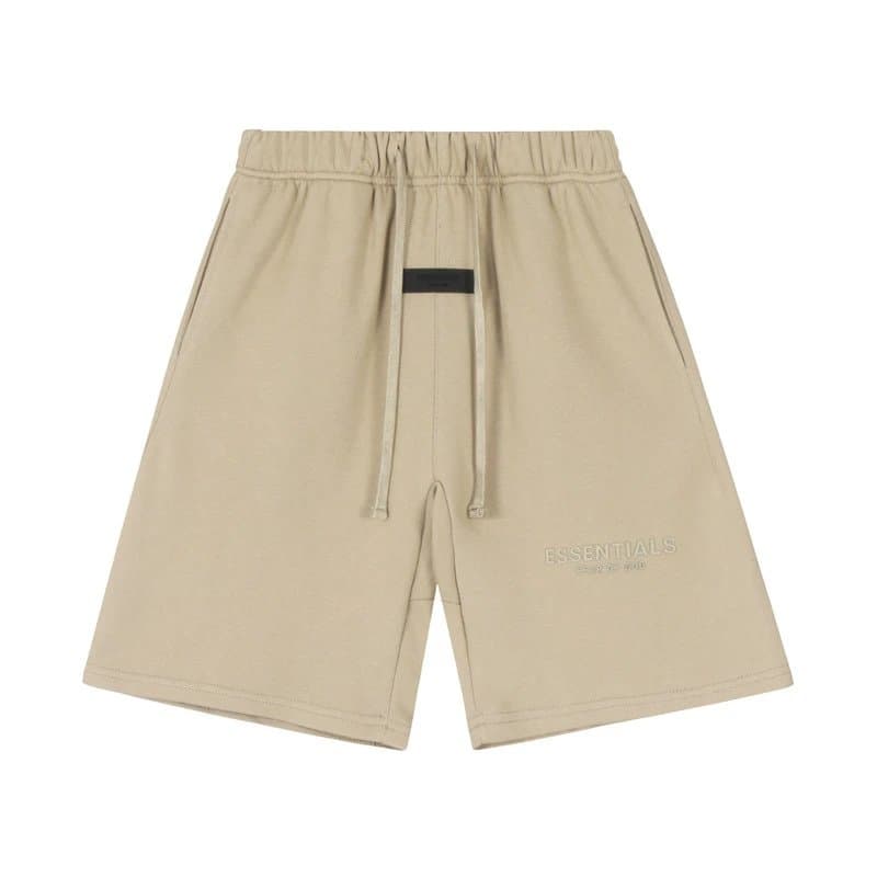 Fear of God Essentials Logo Shorts Essentials Black — 2419深杏色(硅胶字母)