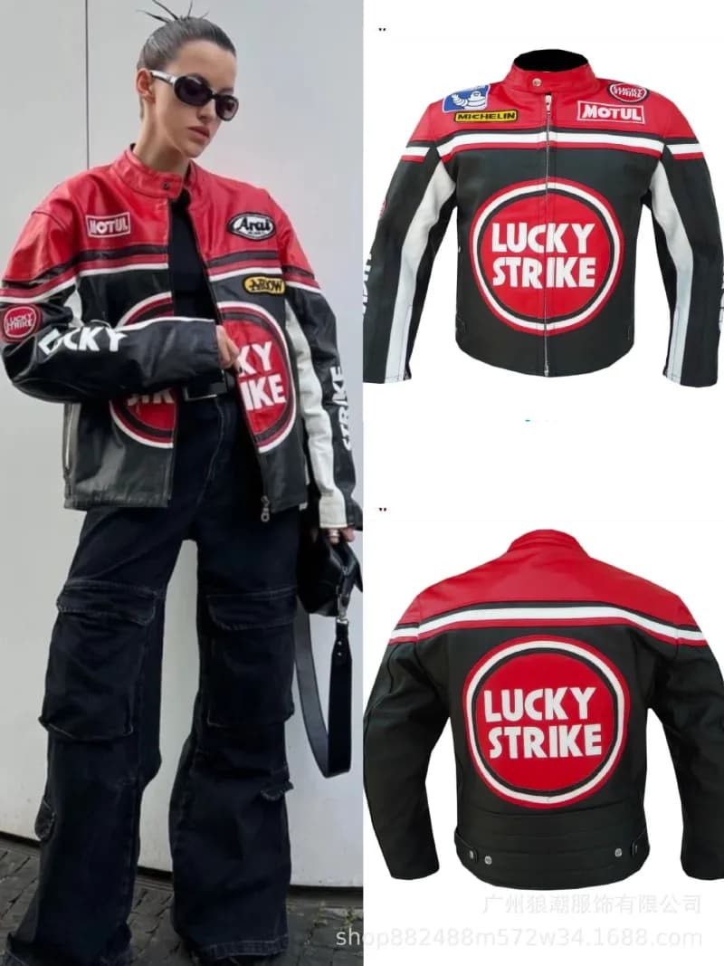 Hellstar Racing Leather Jacket Lucky Strike Edition