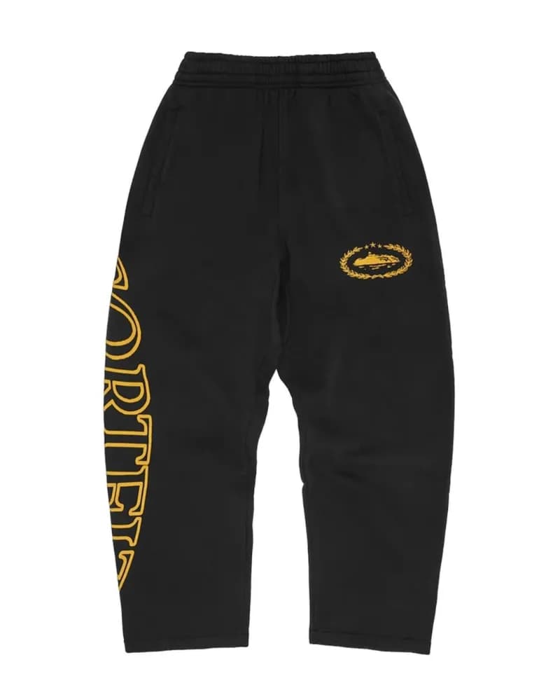 Corteiz Hoodie and Joggers Set Slaughter Logo — 黑黄卫裤