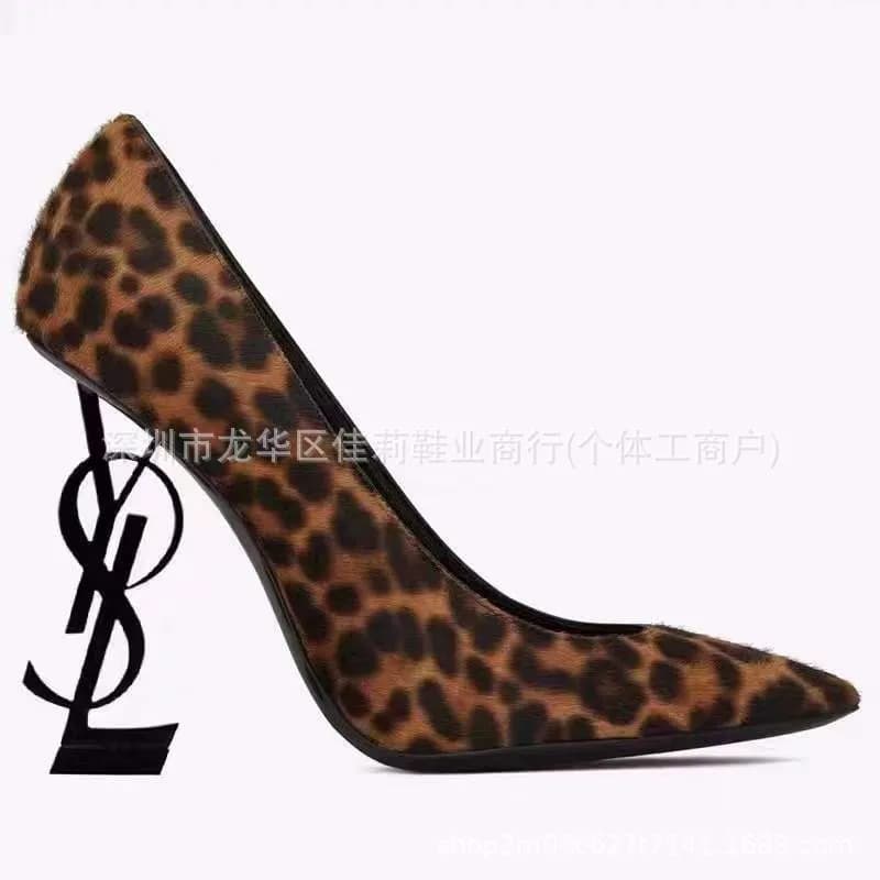 Saint Laurent Tribute Pump Leopard Haircalf