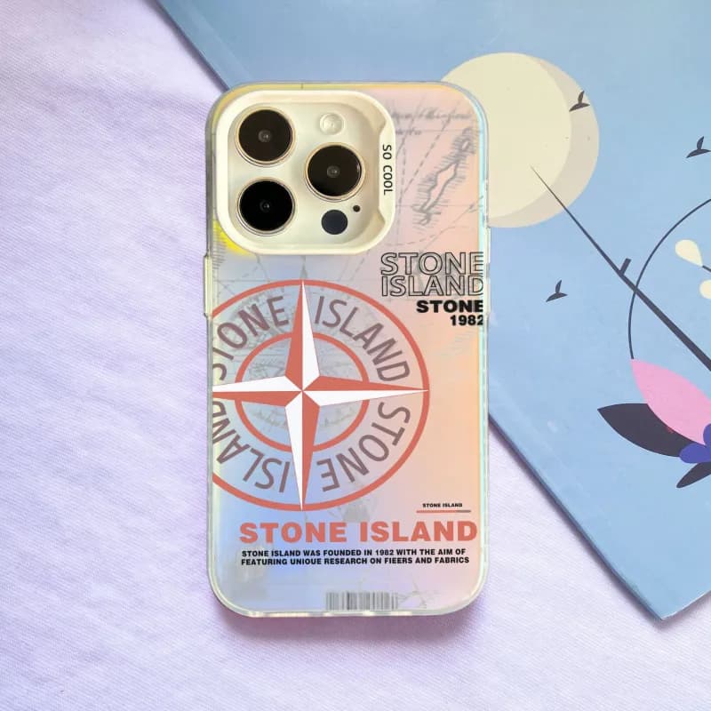 Stone Island Phone Case Compass Logo Print