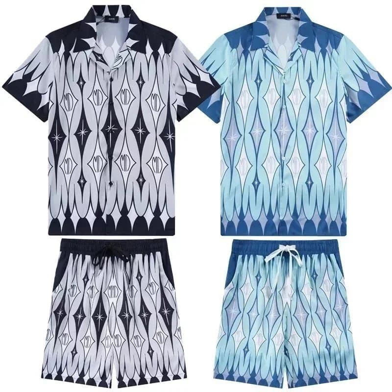Amiri Camp Shirt Diamond Star Print — 25黑色