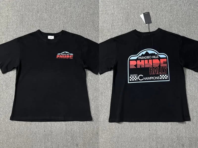 Rhude Graphic Tee Cannes Print — 浅黄色 如图所示82 黑色