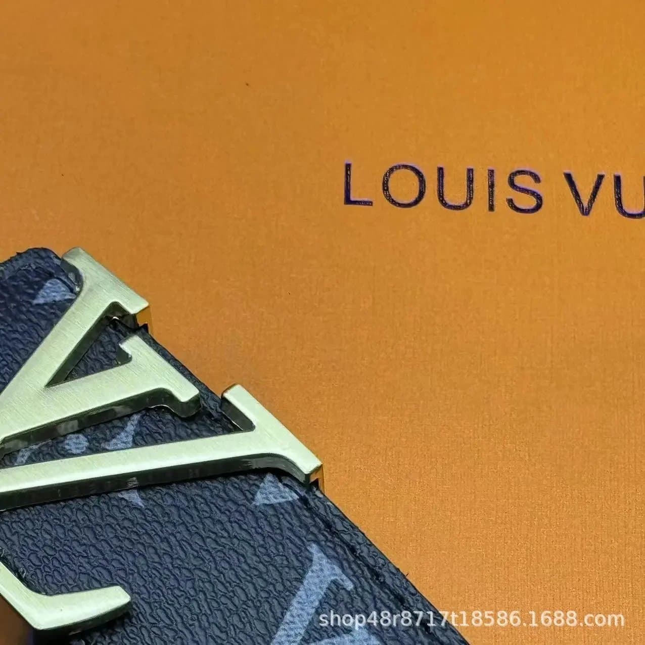 Louis Vuitton LV Belt Monogram Eclipse — 黑花 金扣