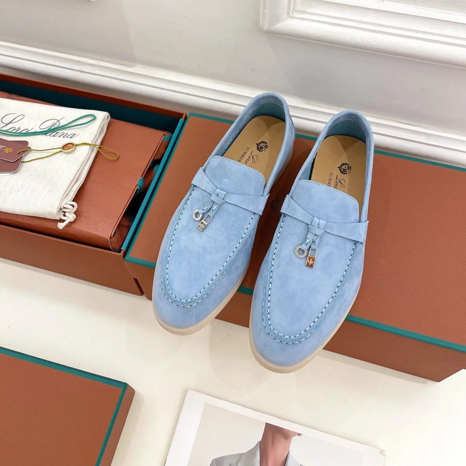Loro Piana Loafer Suede with Bow Detail