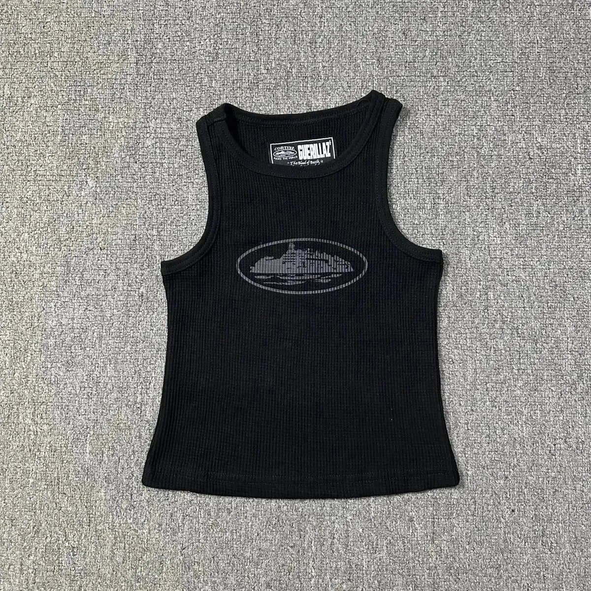 Corteiz Ribbed Tank Top Guerrilla Logo — 19*High version