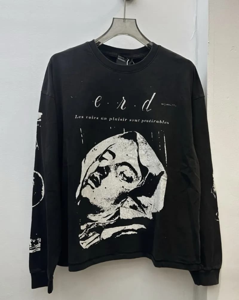 Off-White Long-Sleeve Tee Eternity and Time Print — 8803